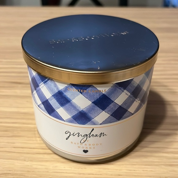 Bath & Body Works | Accents | Bath Body Works 3 Wick Candle Gingham ...